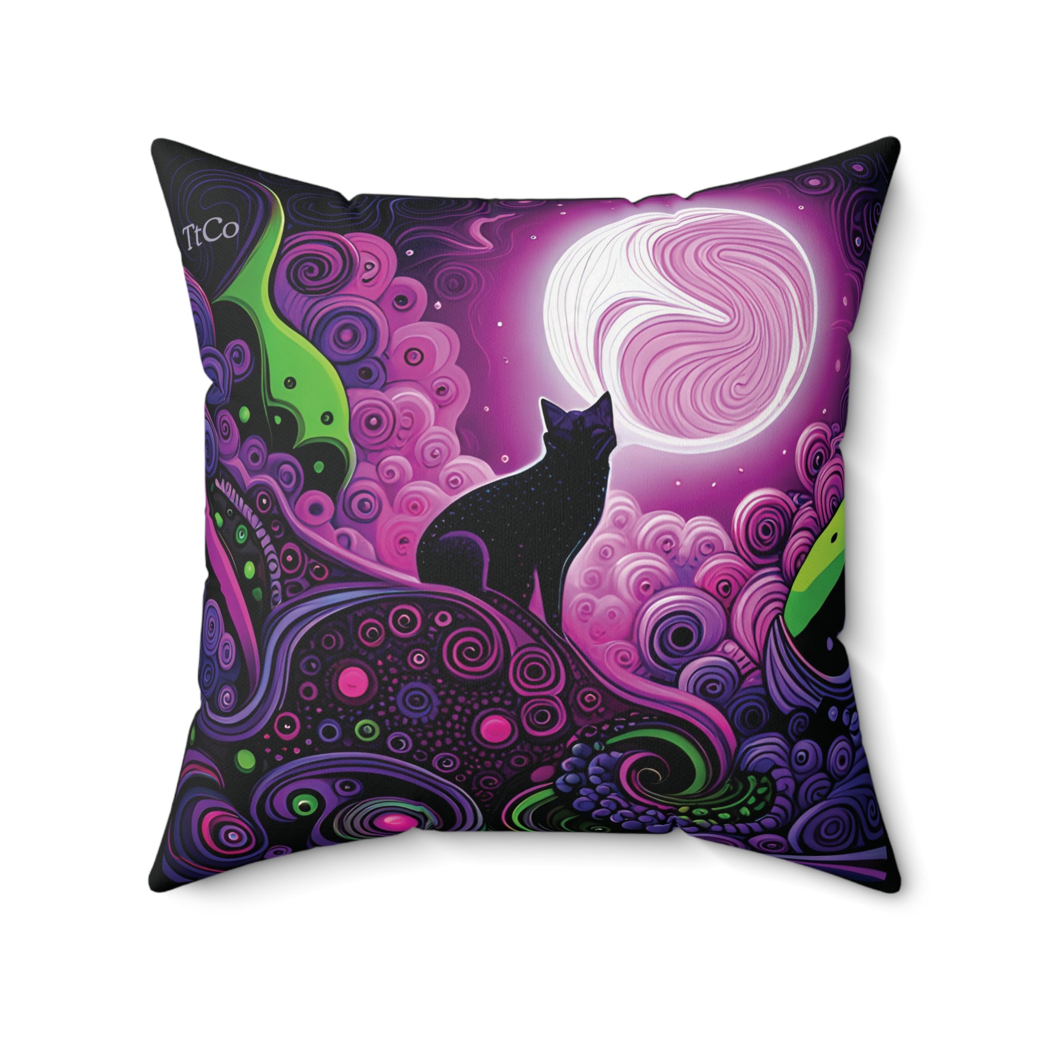 TtCo | Moonlight Kitty Square Accent Pillow