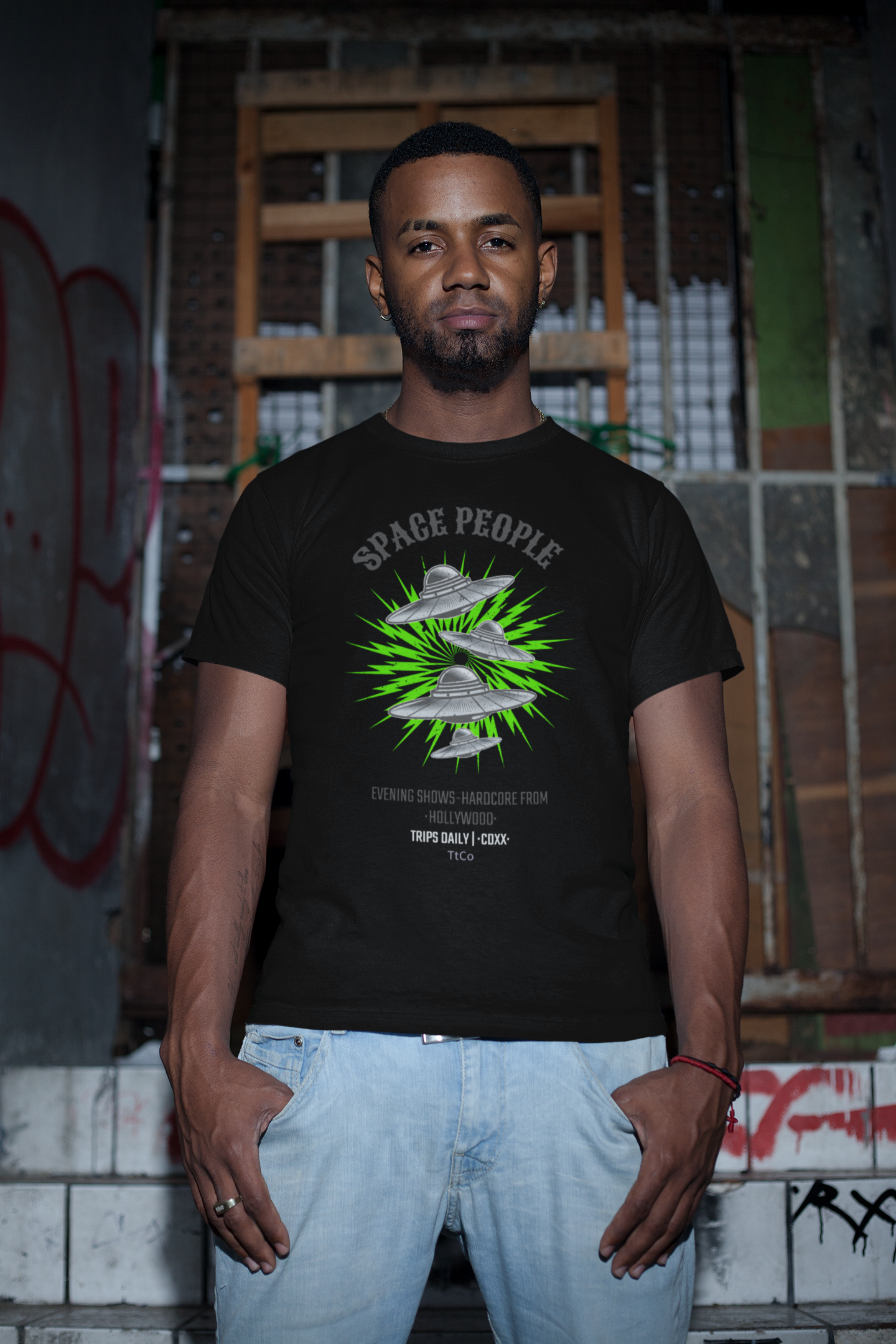 TtCo | Space People 420 Neon Green Short Sleeve Tee