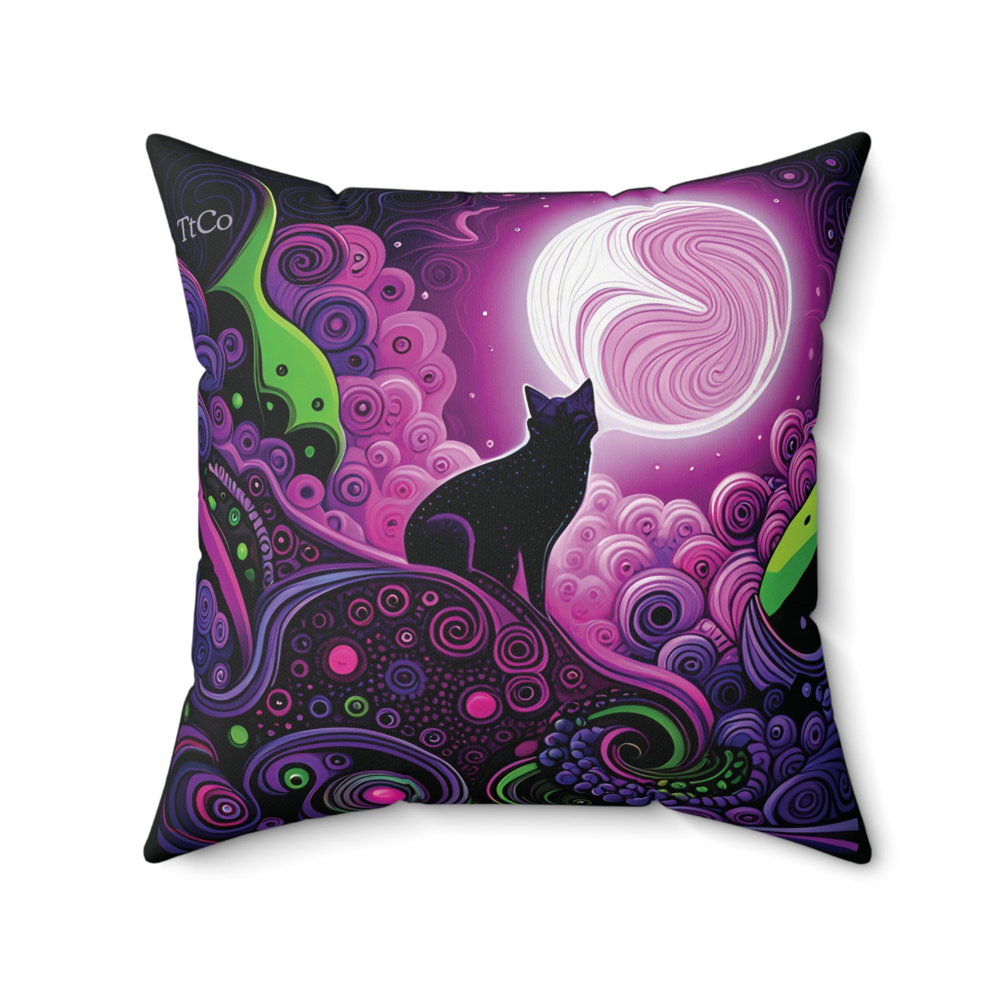 TtCo | Moonlight Kitty Square Accent Pillow
