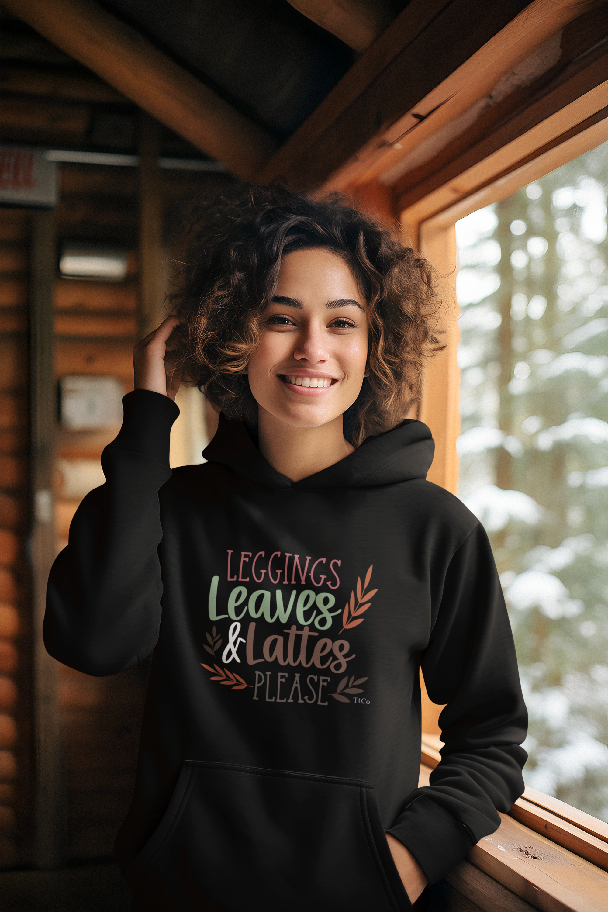 TtCt | Leggings, Leaves & Lattes Hooded Sweatshirt