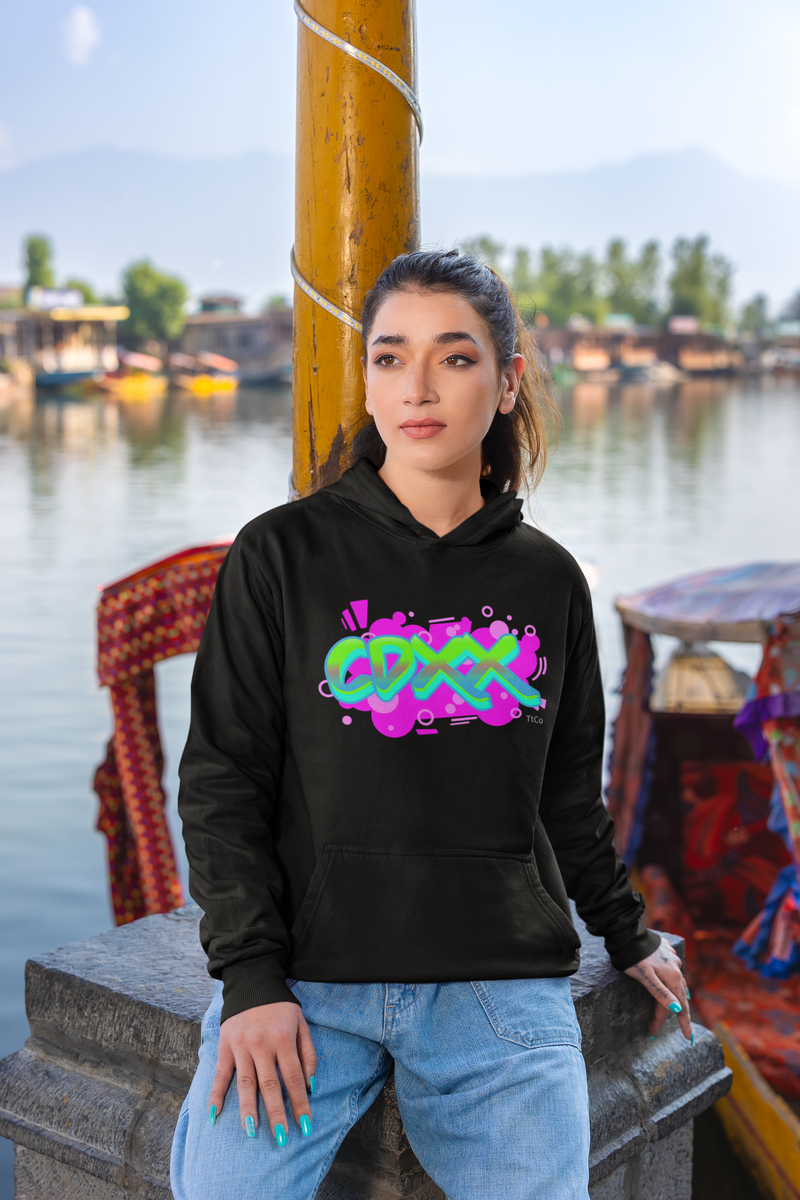 TtCo | CDXX Pink Graffiti Hooded Sweatshirt